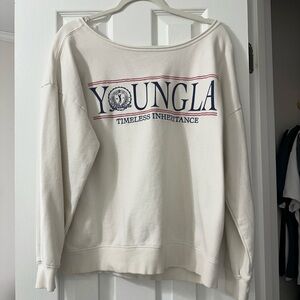 YoungLA Off-Shoulder Cream Sweater